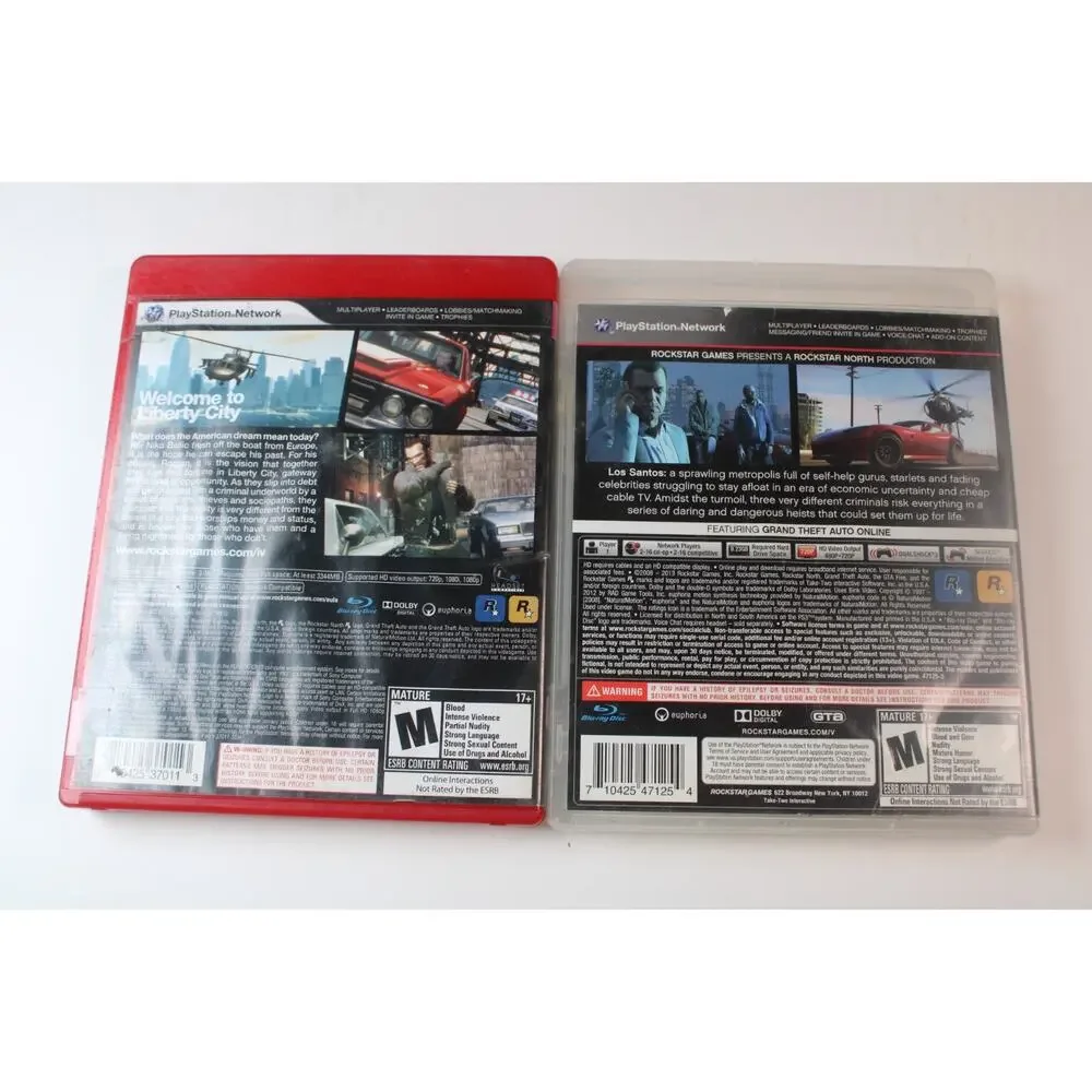 2 games: Grand Theft Auto IV + V (Sony Playstation 3, PS3) Authentic, tested
